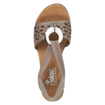 Wsuwane Sandały na klocku damskie Rieker 64677-64 beige beżowe