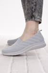 Sneakersy materiałowe damskie Potocki 16330GR szare buty slip-on