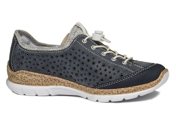 Półbuty damskie Rieker N42P6-14 blue soft