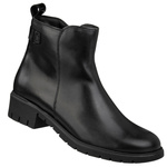 Skórzane Botki damskie Bioeco Arka 7911 czarne eleganckie ocieplone