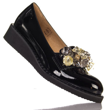 Półbuty damskie Eksbut 6372 czarny lakier