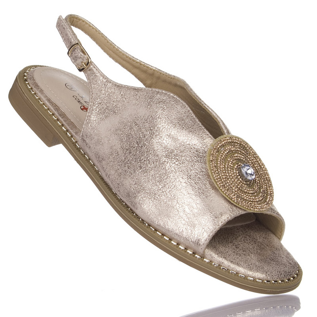 Eleganckie sandały damskie S. Barski 012 rose skórzana wkładka