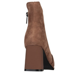 Brązowe Botki na słupku damskie Artiker 57C0221 zamszowe eleganckie