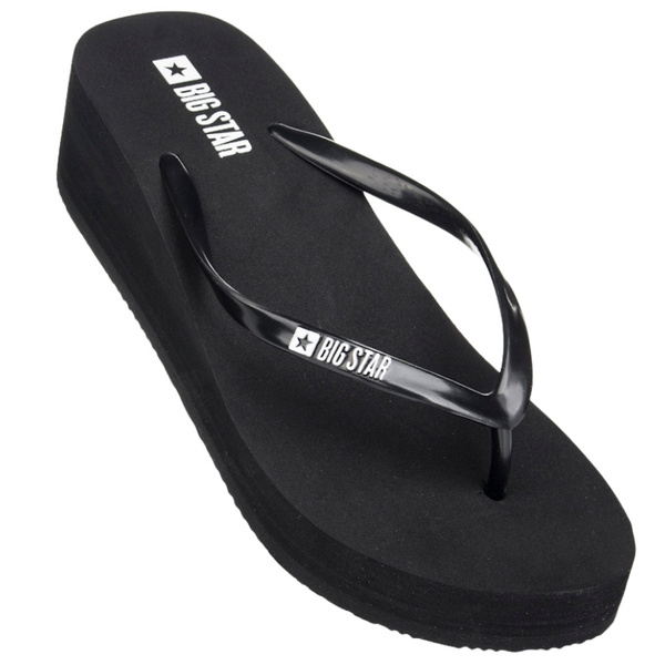 Piankowe Japonki damskie Big Star RR274A549 czarne lekkie na lato