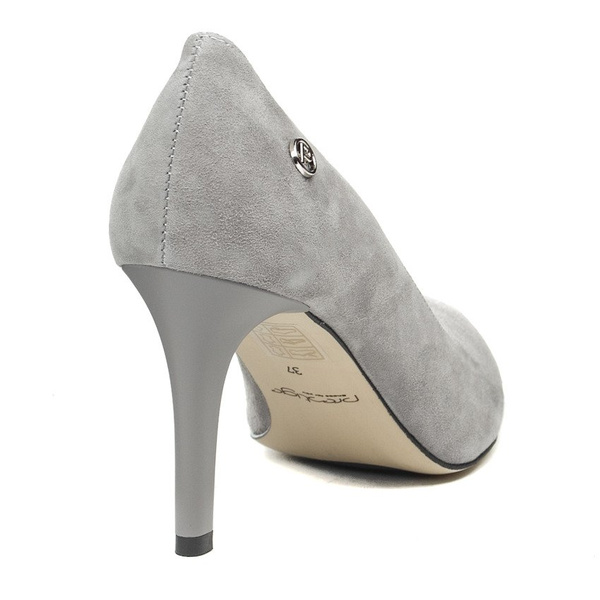 Szpilki Prestige 2035 szary zamsz