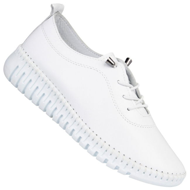 Skórzane półbuty na platformie T. Sokolski 4000 WHT białe wiązane