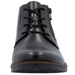 Skórzane Trzewiki męskie Rieker 14609-00 czarne przejściowe botki wiązane