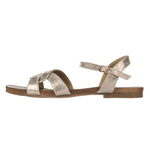 Złote płaskie sandałki damskie S. Barski 022 LT. GOLD casual