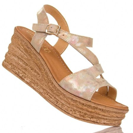 Sandały damskie Contes 614 bez brok skórzane