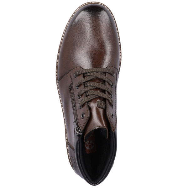 Trzewiki męskie zimowe Rieker 10502-25 brown brązowe skórzane ciepłe