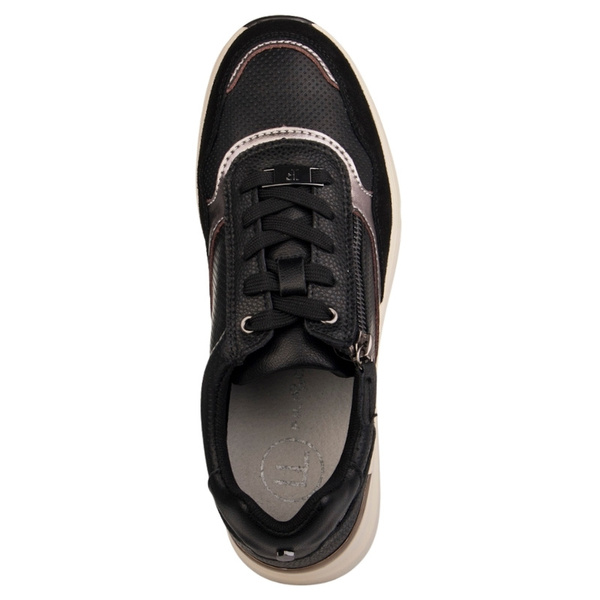 Czarne sneakersy na platformie damskie Filippo DP7105/25 BK skórzane