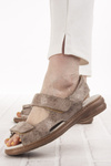 Beżowe Sandały Axel 2154 beż tęgość H szerokie skórzane na haluksy