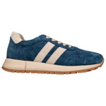 Granatowe sneakersy zamszowe Venezia V408-00395 z paskami naturalna skóra