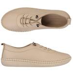 Beżowe półbuty skórzane T. Sokolski 2023 beige wiązane buty damskie