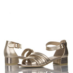 Złote sandały damskie Caprice 28201-44 959 na płaskim obcasie