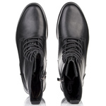 Botki damskie skórzane wiązane Filippo DBT4747/25 BK D czarne