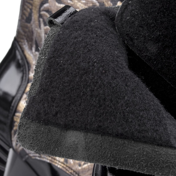 Botki na obcasie damskie Bioeco Arka 7795 czarne skórzane ocieplone