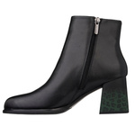 Skórzane Botki damskie Artiker 57C0007 z ozdobnym obcasie ocieplone