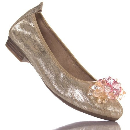 Baleriny damskie Filippo DP4527 GO skóra