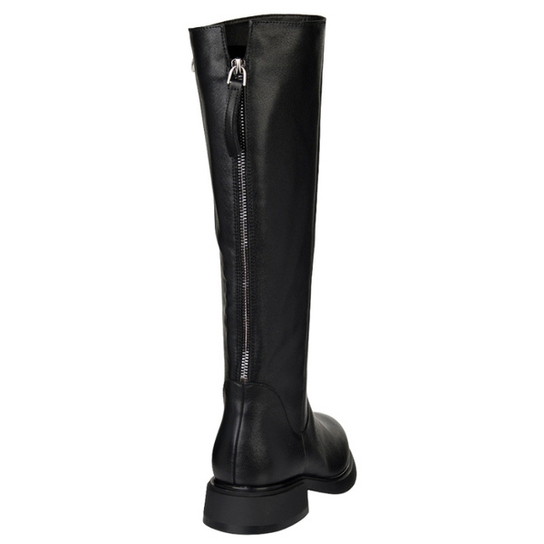 Skórzane kozaki damskie S.Barski JC52-837 czarne szeroka cholewka