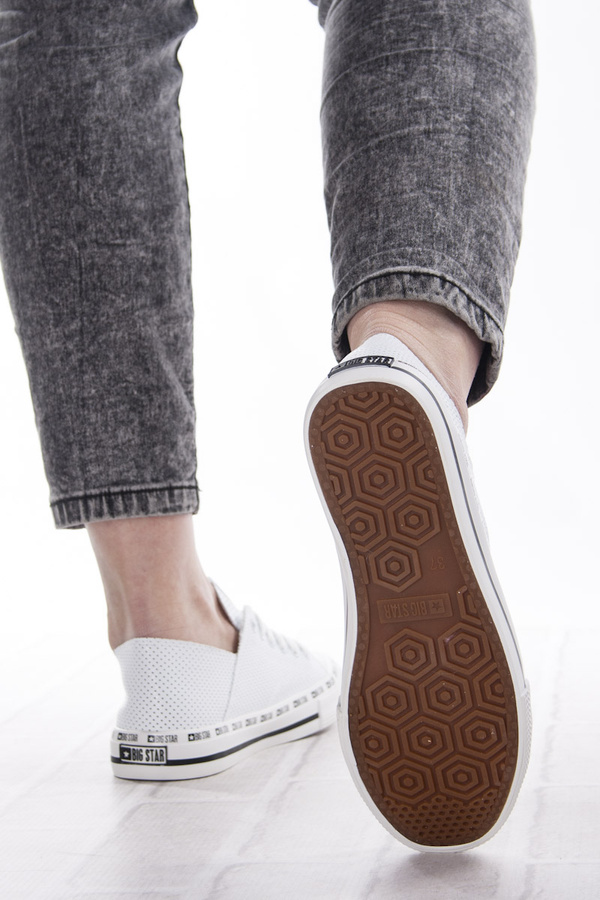 Białe trampki ażurowe damskie eko skórzane Big Star FF274024 white