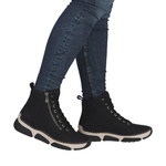 Czarne botki sportowe damskie Rieker 45920-01 ocieplone sneakersy