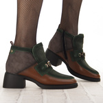 Botki na obcasie damskie Maciejka A6747-29/00-8 rudy brązowe zielone skórzane