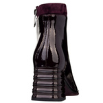 Lakierowane Botki damskie D&A S.Barski CR52-696 WINE bordowe skórzane