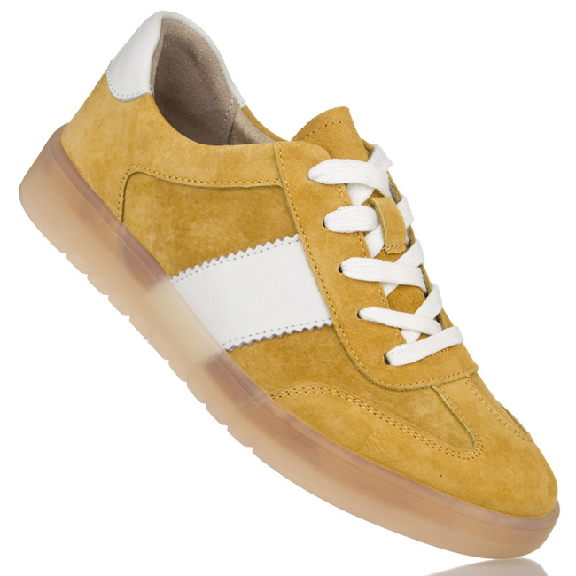 Żółte sneakersy damskie Filippo DP6770/25 YL buty sportowe skórzane