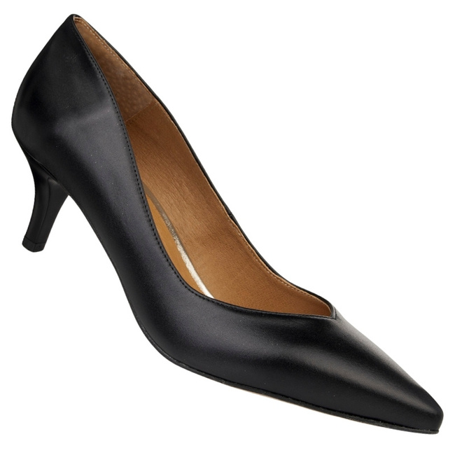 Klasyczne czarne czółenka Prestige 2105/SZP na niskim obcasie