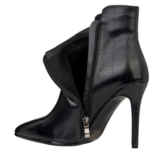 Botki na szpilce Venezia V428-00678-14BLA czarne skórzane wysokie