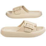 Damskie Klapki na platformie Big Star RR274A582 beżowe eva lekkie