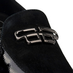 Lakierowane mokasyny damskie Filippo DP7216/25 BK czarne z ozdobą