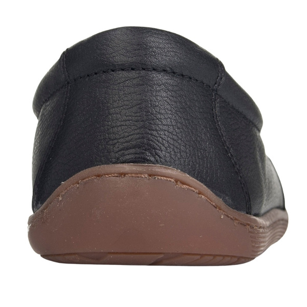 Buty Barefoot damskie wsuwane Helios 452 czarne skórzane Polskie