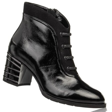 Botki na obcasie Bioeco Arka 7773 czarny