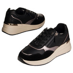 Czarne sneakersy na platformie damskie Filippo DP7105/25 BK skórzane