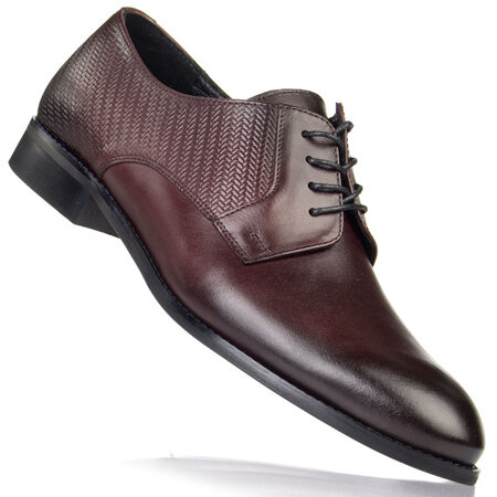 Półbuty wizytowe męskie Tapi C-7029 bordo