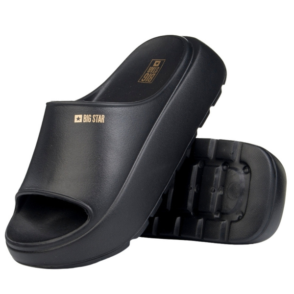 Damskie Klapki na platformie Big Star RR274A567 czarne eva lekkie