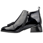 Botki lakierowane damskie Artiker 57C1037 czarne skórzane ocieplone