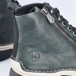 Zielone Botki damskie Rieker 45920-54 green sneakersy na grubej podeszwie