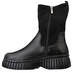 Czarne botki damskie Filippo DBT7163/25 BK skórzane ze stretchem