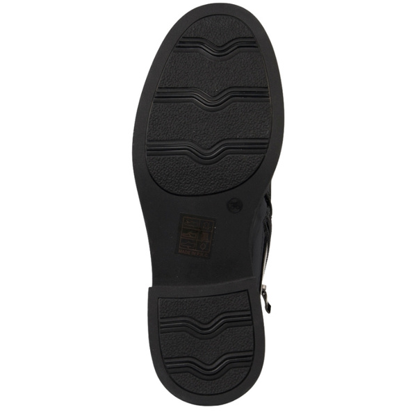 Lakierowane Botki z ozdobami D&A S.Barski MR52-118 czarne skórzane