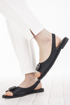 Eleganckie sandały damskie czarne S. Barski 078 casual z ozdoba