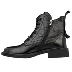 Skórzane botki trzewiki damskie Venezia V442-00816-01BLA czarne ocieplone