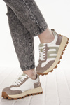 Sneakersy damskie Filippo DP6743/25 WH BE skórzane biało beżowe
