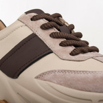 Beżowe sneakersy na platformie damskie Filippo DP7113 BE skórzane