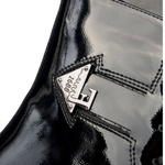 Czarne botki lakierowane damskie Filippo DBT7315/25 BK skórzane