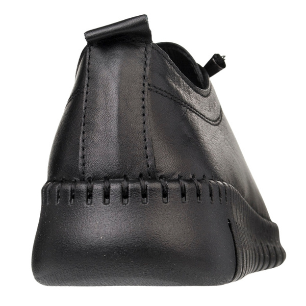 Skórzane półbuty na platformie T. Sokolski 4000 BLK czarne wiązane