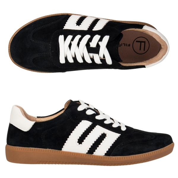 Czarne sneakersy sportowe damskie Filippo DP7492/25 BK skórzane