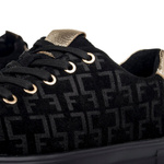 Czarne sneakersy na platformie damskie Filippo 6850/25 skórzane zamszowe